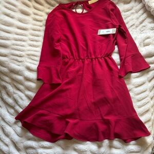 Lizard Thicket Women’s Red Open Back Flare Dress Size S NWT